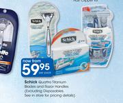 Schick Quattro Titanium Blades And Razor Handles-Per Pack