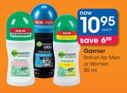 Garnier Roll-On For Men Or Women-50ml Each