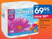 Twinsaver 2-Ply Toilet Paper-18 Rolls