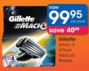 Gillette Mach 3 4-Pack Manual Blades