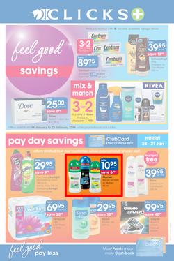 Clicks : Feel Good Savings (24 Jan - 23 Feb 2014), page 1