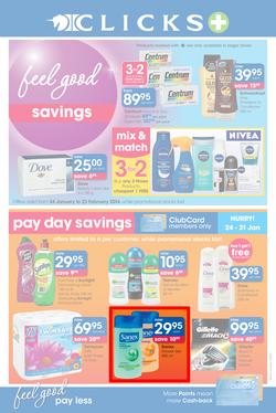 Clicks : Feel Good Savings (24 Jan - 23 Feb 2014), page 1