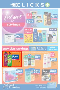 Clicks : Feel Good Savings (24 Jan - 23 Feb 2014), page 1