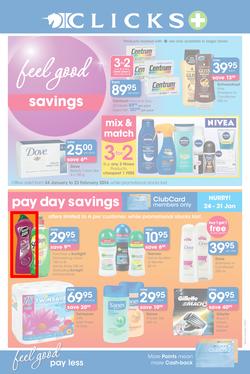 Clicks : Feel Good Savings (24 Jan - 23 Feb 2014), page 1