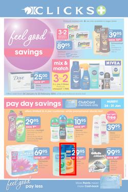 Clicks : Feel Good Savings (24 Jan - 23 Feb 2014), page 1