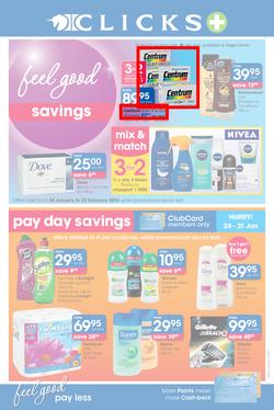 Clicks : Feel Good Savings (24 Jan - 23 Feb 2014), page 1