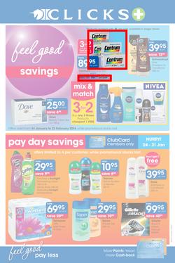 Clicks : Feel Good Savings (24 Jan - 23 Feb 2014), page 1