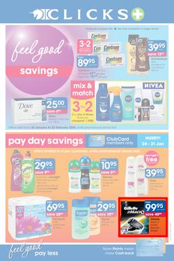 Clicks : Feel Good Savings (24 Jan - 23 Feb 2014), page 1