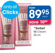 Sorbet BB Cream-50ml Each