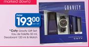 Coty Gravity Gift Set:Eau De Toilette-50ml, Deodorant-120ml & Watch
