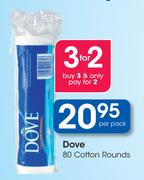 Dove 80 Cotton Rounds-Per Pack
