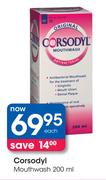 Corsodyl Mouthwash-200ml Each