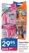 Super-Max Ultimate & Confidence Disposable Razors-Per Pack