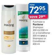 Pantene Shampoo-200ml/250ml Or Conditioner-200ml & Shampoo Or Conditioner-400ml