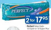 Perfect Maxi Pads 12 Super Or 10 Super Plus-2's