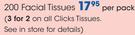 Clicks 200 Facial Tissues-Per Pack