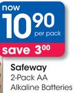Safeway 2 Pack AA Alkaline Batteries-Per Pack
