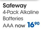 Safeway 4 Pack Alkaline Batteries AAA-Per Pack