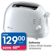 Safeway 2-Slice White Toaster SET005WHITE