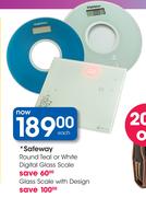 Safeway Round Teal Or White Digital Glass Scale