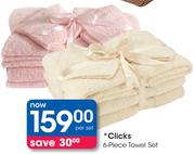 Clicks 6 Piece Towel Set-Per Set