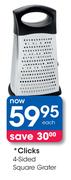 Clicks 4 Sided Square Grater