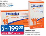Pharmaton ProActive 30 Caplets Or Tonic 30 Capsules-3's Pack