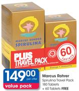 Marcus Rohrer Spirulina Travel Pack 180 Tablets+60 Tablets Free-Per Offer