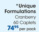 Unique Formulations Cranberry Caplets-60's Per Pack