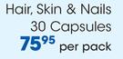 Unique Formulations Hair, Skin & Nails Capsules-30's Per Pack