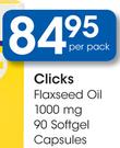 Clicks Flaxseed Oil 1000mg Softgel Capsules-90's Per Pack