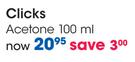 Clicks Acetone-100Ml
