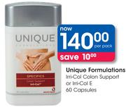 Unique Formulations Irri-Col Colon Support Or Irri-Col E 60 Capsules Pack
