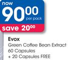 Evox Green Coffee Bean Extract 60 Capsules+ 20 Capsules Free-Per Pack