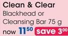 Clean & Clear Blackhead Or Cleansing Bar-75g Each