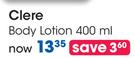 Clere Body Lotion-400ml