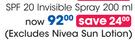 Nivea SPF 20 Invisible Spray-200ml