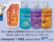 Clicks Beauty Liquid Hand Wash 250/500 Or 750ml