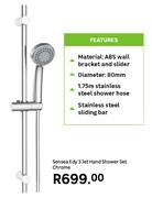 Sensea Edy 3 Jet Hand Shower Set Chrome
