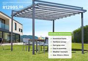Naterial Pergola Elysia Alu Textyl 310 x 350 Dark Grey