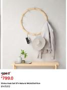  Slinka hook Set Of 4 Natural W43 x D5 x H11cm 81475312