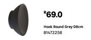 Hook Round Grey D8cm 81472258