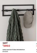 Cubiko Hook Set Of 5 Black W53 x D6 x H5cm 81475310
