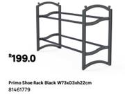Primo Shoe Rack Black W73 x D3 x H22cm 81461779