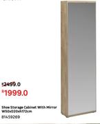  Shoe Storage Cabinet With Mirror W50 x D20 x H172cm 81459269