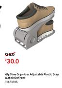 Idly Shoe Organizer Adjustable Plastic Grey W26 x D10 x H7cm 81461816