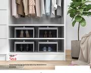 Spaceo Shoe Storage Textile Box Balto Grey W43 x D35 x H1cm 81461806
