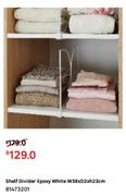 Epoxy Shelf Divider White W38 x D2 x H23cm 81473201