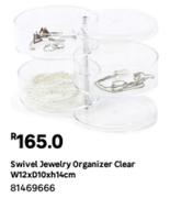 Swivel Jewellery Organizer Clear W12 x D10 x H14cm 81469666