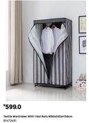 Textile Wardroben With 1 Rail Rails W90 x D50 x H156cm 81472491